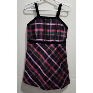NEW KC Parker Girl's Sleeveless Party‎ Dress Plaid 100% Silk Size 4 $90 MSRP